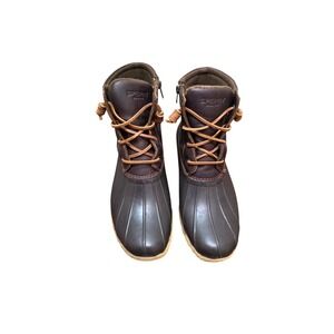 Sperry Women's Brown Duck Rain Boots Size 9.5Waterproof Leather